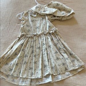 Elegant Cream Floral Kids Dress